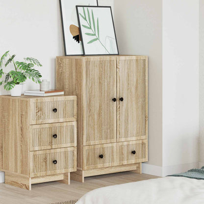 vidaXL Sideboard Sonoma Oak 66 x 34.5 x 95 cm Engineered Wood