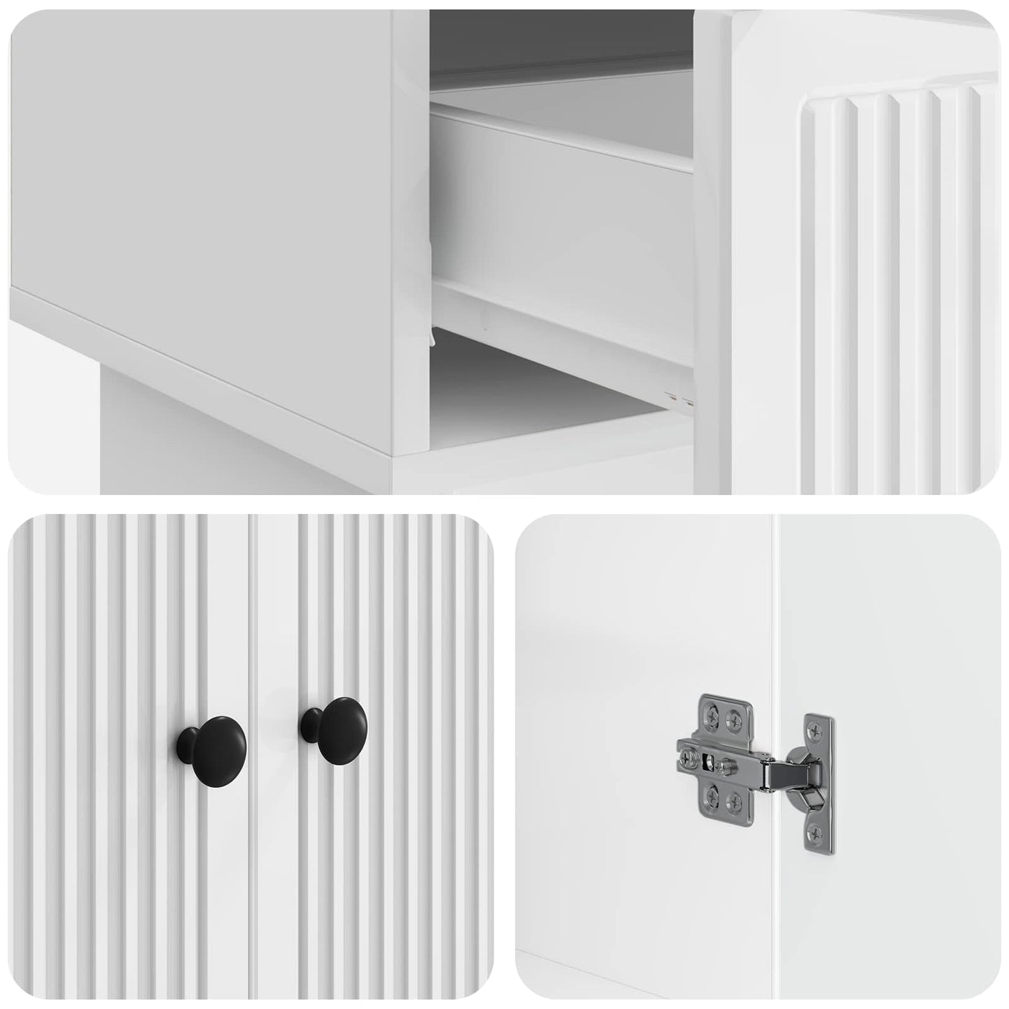 vidaXL Sideboard High Gloss White 66 x 34.5 x 95 cm Engineered Wood