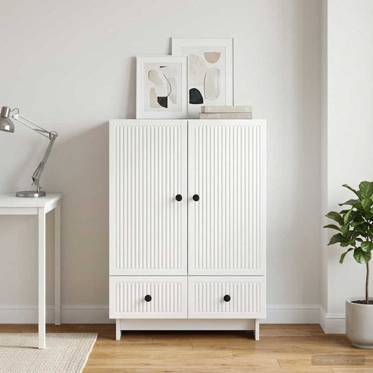 vidaXL Sideboard High Gloss White 66 x 34.5 x 95 cm Engineered Wood