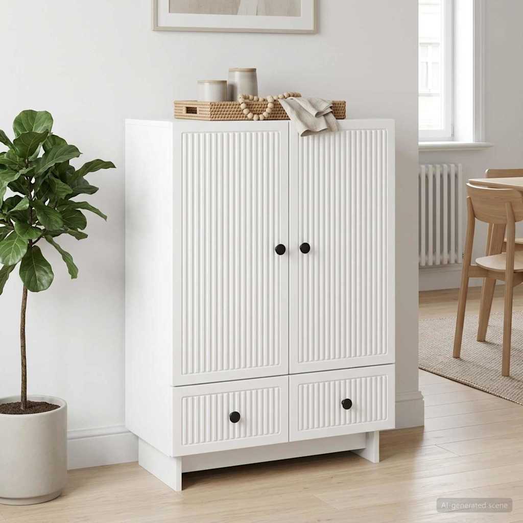 vidaXL Sideboard High Gloss White 66 x 34.5 x 95 cm Engineered Wood
