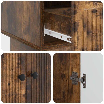 vidaXL Sideboard Smoked Oak 66 x 34.5 x 95 cm Engineered Wood