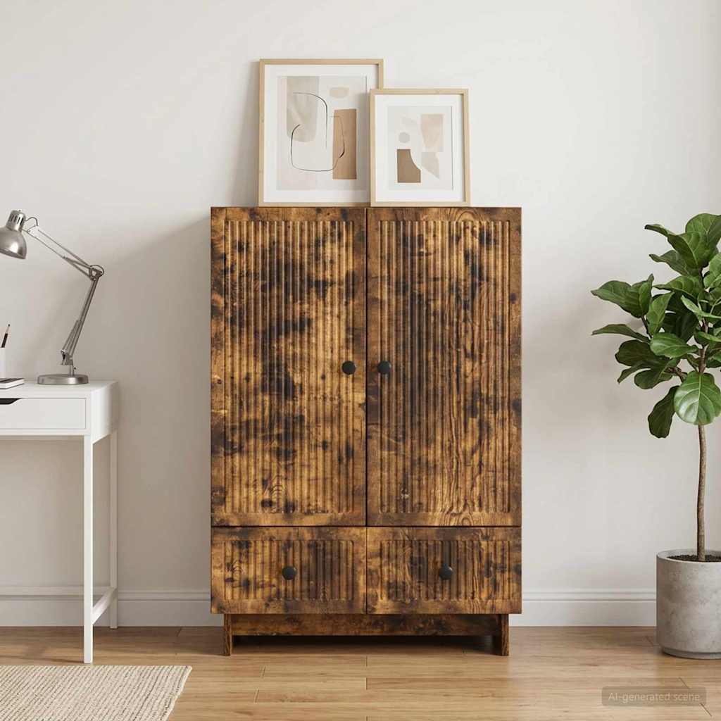 vidaXL Sideboard Smoked Oak 66 x 34.5 x 95 cm Engineered Wood