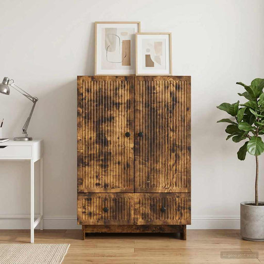 vidaXL Sideboard Smoked Oak 66 x 34.5 x 95 cm Engineered Wood