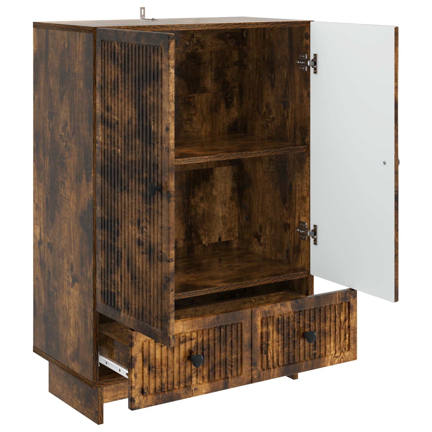 vidaXL Sideboard Smoked Oak 66 x 34.5 x 95 cm Engineered Wood