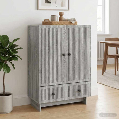 vidaXL Sideboard Grey Sonoma 66 x 34.5 x 95 cm Engineered Wood