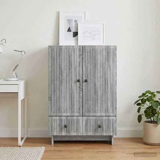 vidaXL Sideboard Grey Sonoma 66 x 34.5 x 95 cm Engineered Wood