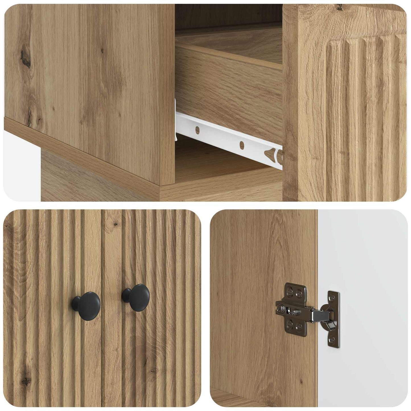vidaXL Sideboard Artisan Oak 66 x 34.5 x 95 cm Engineered Wood