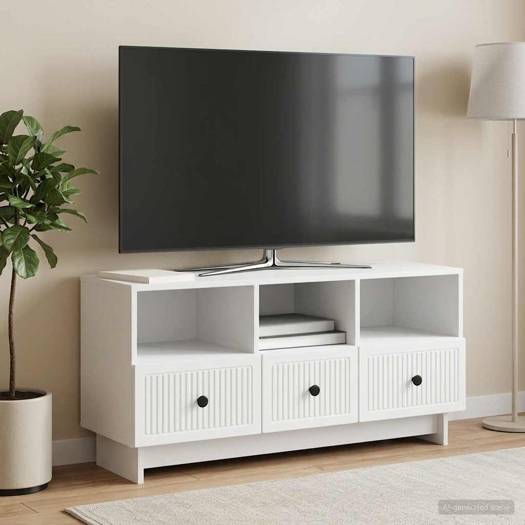 vidaXL TV Cabinet with Drawer White 102 x 34.5 x 50 cm Engineered Wood
