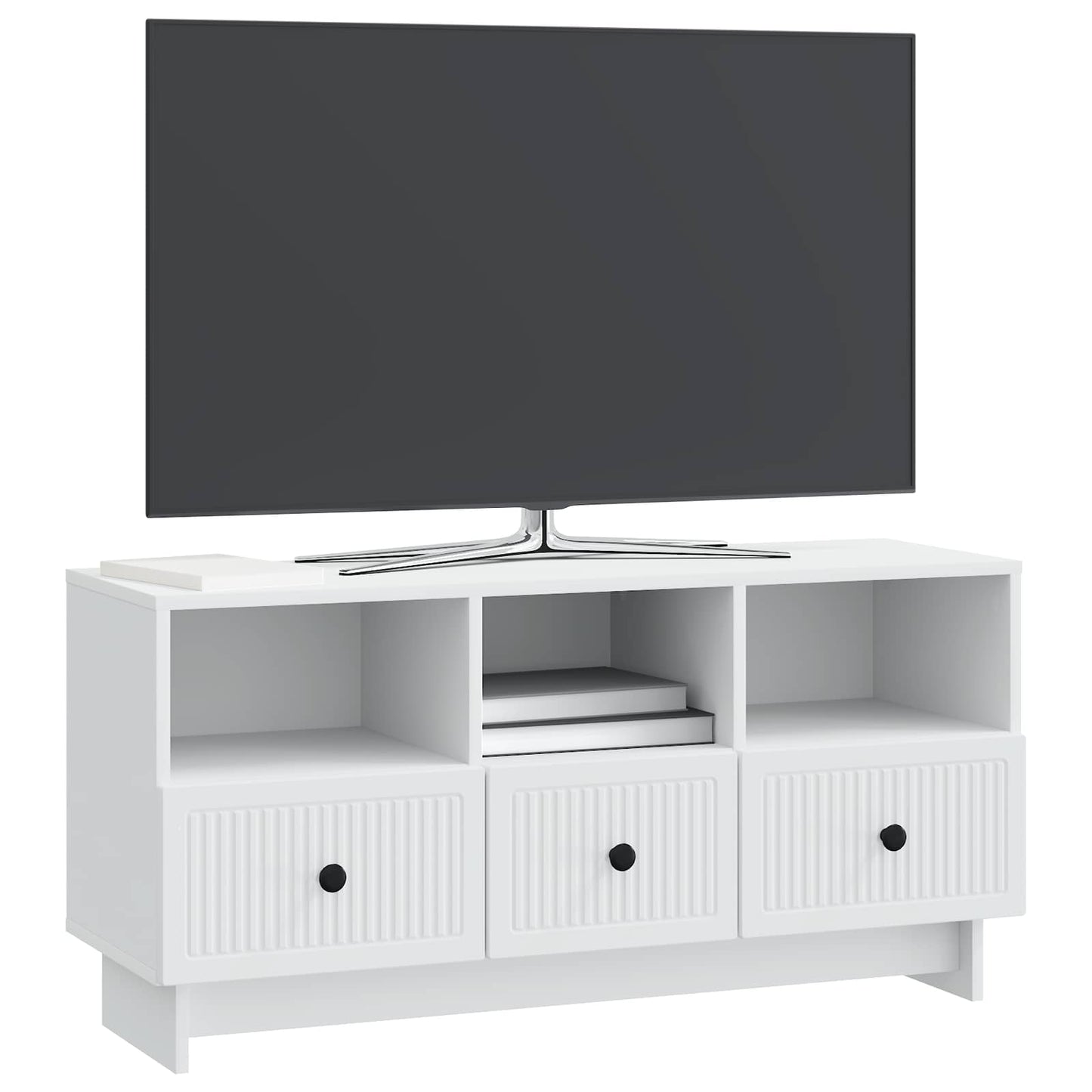 vidaXL TV Cabinet with Drawer White 102 x 34.5 x 50 cm Engineered Wood