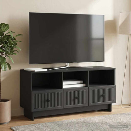vidaXL TV Cabinet with Drawer Black 102 x 34.5 x 50 cm Engineered Wood