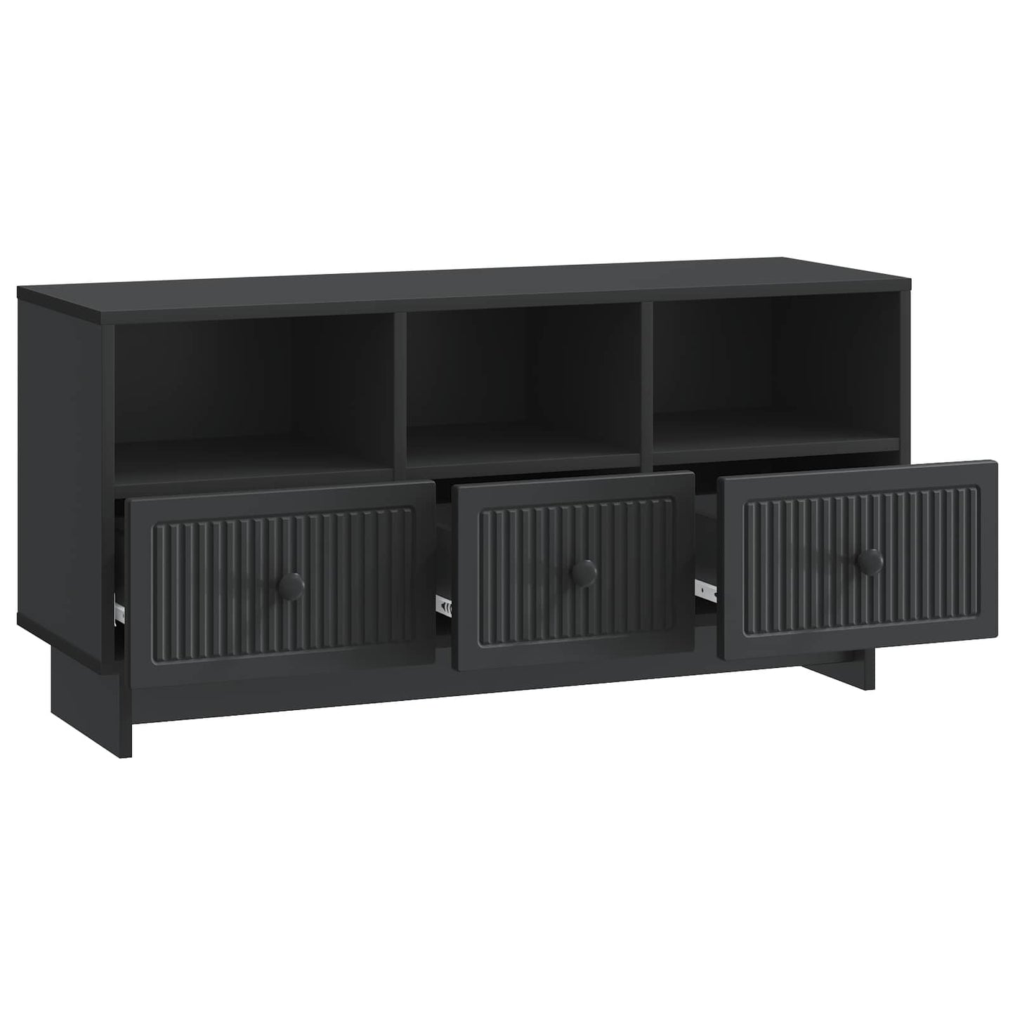 vidaXL TV Cabinet with Drawer Black 102 x 34.5 x 50 cm Engineered Wood