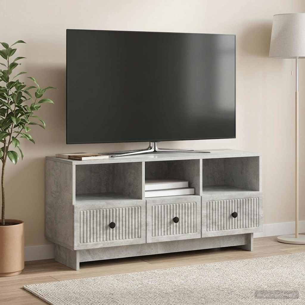 vidaXL TV Cabinet Concrete Grey 102 x 34.5 x 50 cm Engineered Wood