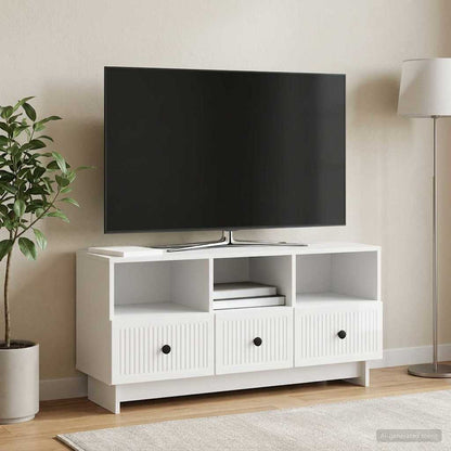 vidaXL TV Cabinet High Gloss White 102 x 34.5 x 50 cm Engineered Wood