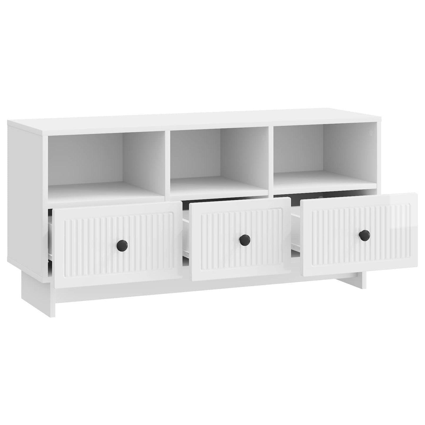 vidaXL TV Cabinet High Gloss White 102 x 34.5 x 50 cm Engineered Wood