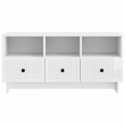 vidaXL TV Cabinet High Gloss White 102 x 34.5 x 50 cm Engineered Wood