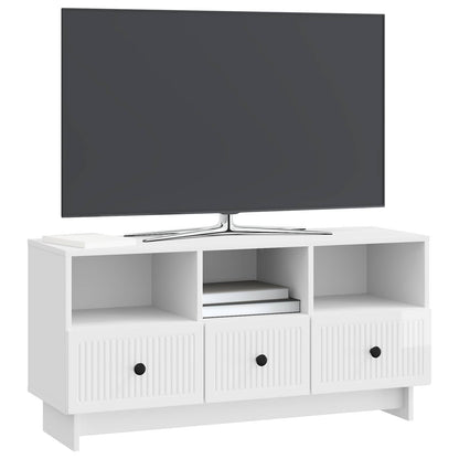 vidaXL TV Cabinet High Gloss White 102 x 34.5 x 50 cm Engineered Wood
