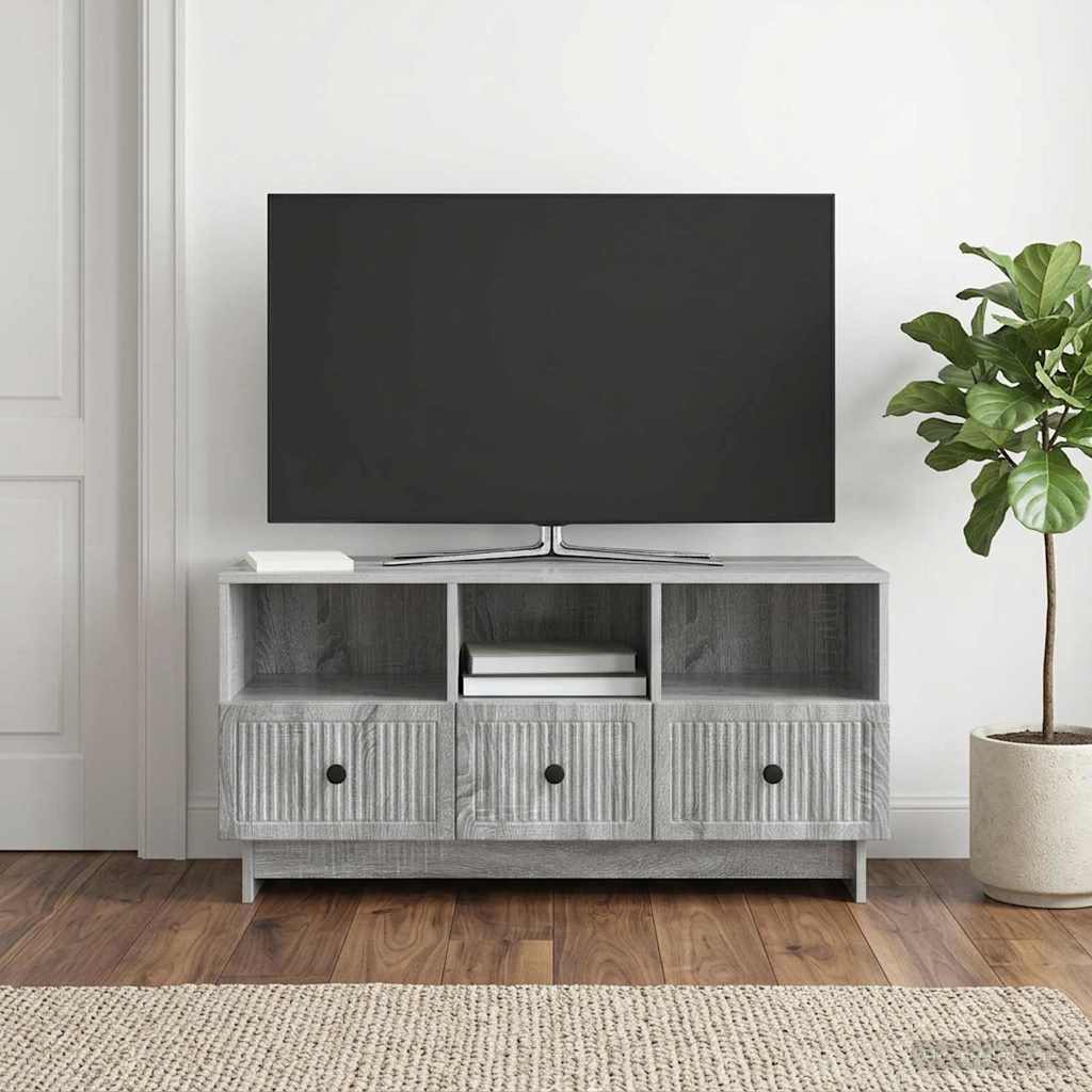 vidaXL TV Cabinet Grey Sonoma 102 x 34.5 x 50 cm Engineered Wood