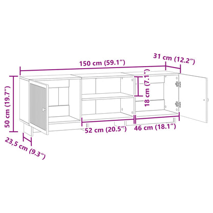 vidaXL TV Cabinet White 150 x 31 x 50 cm Engineered Wood