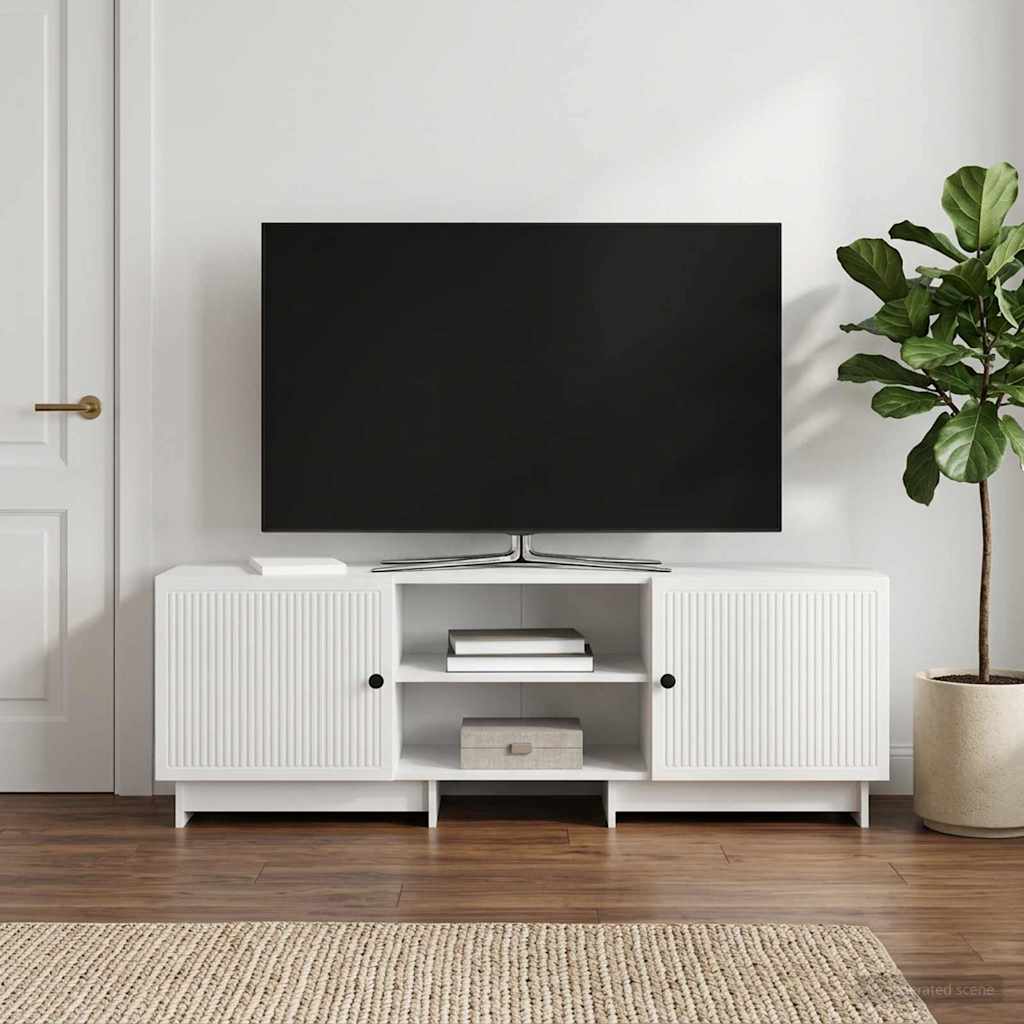 vidaXL TV Cabinet High Gloss White 150 x 31 x 50 cm Engineered Wood