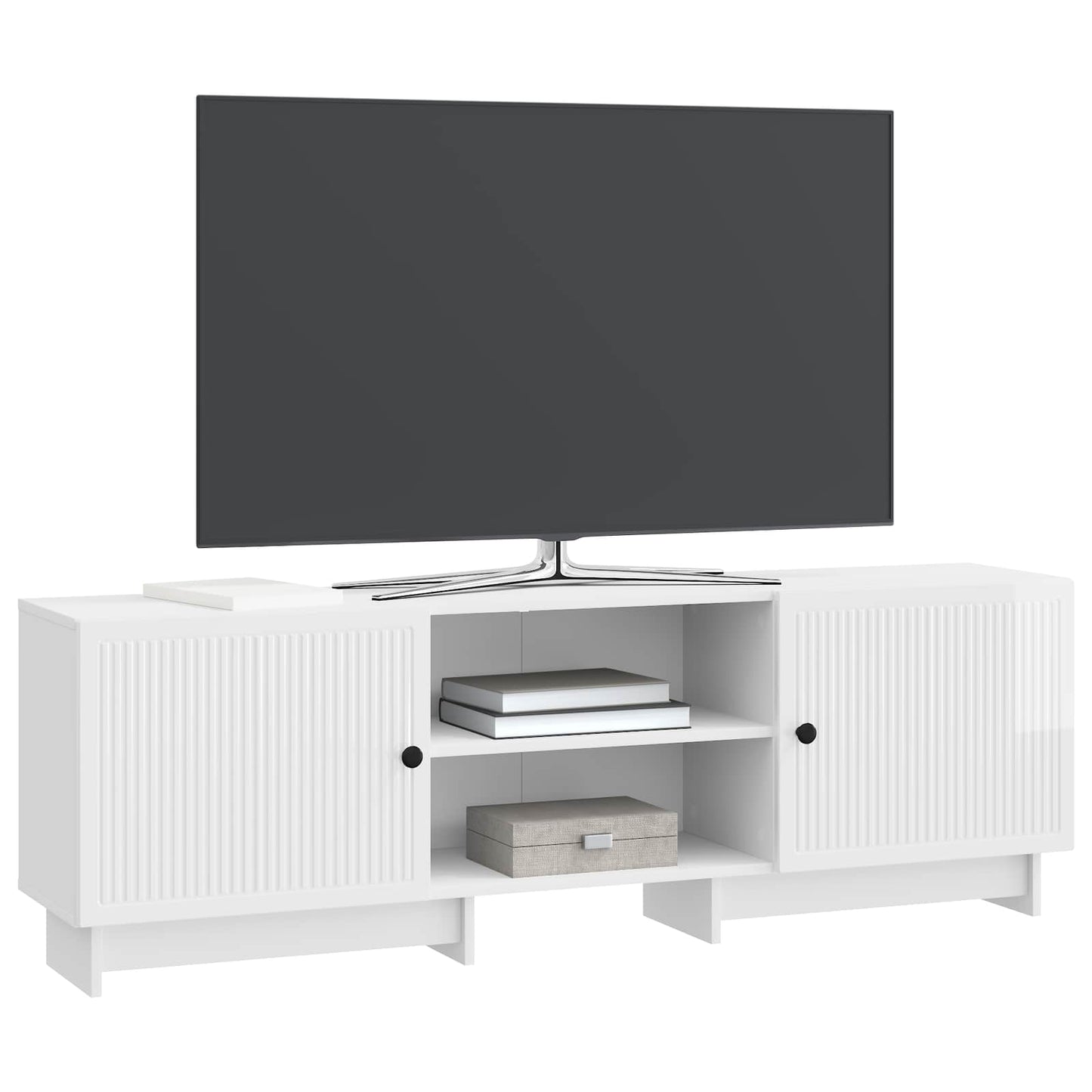 vidaXL TV Cabinet High Gloss White 150 x 31 x 50 cm Engineered Wood