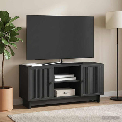 vidaXL TV Cabinet 102 x 34.5 x 50 cm Black Engineered Wood