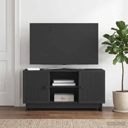 vidaXL TV Cabinet 102 x 34.5 x 50 cm Black Engineered Wood