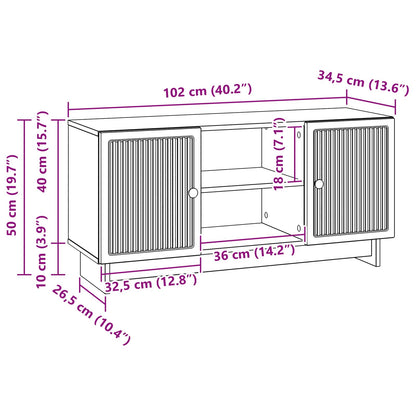 vidaXL TV Cabinet 102 x 34.5 x 50 cm Black Engineered Wood