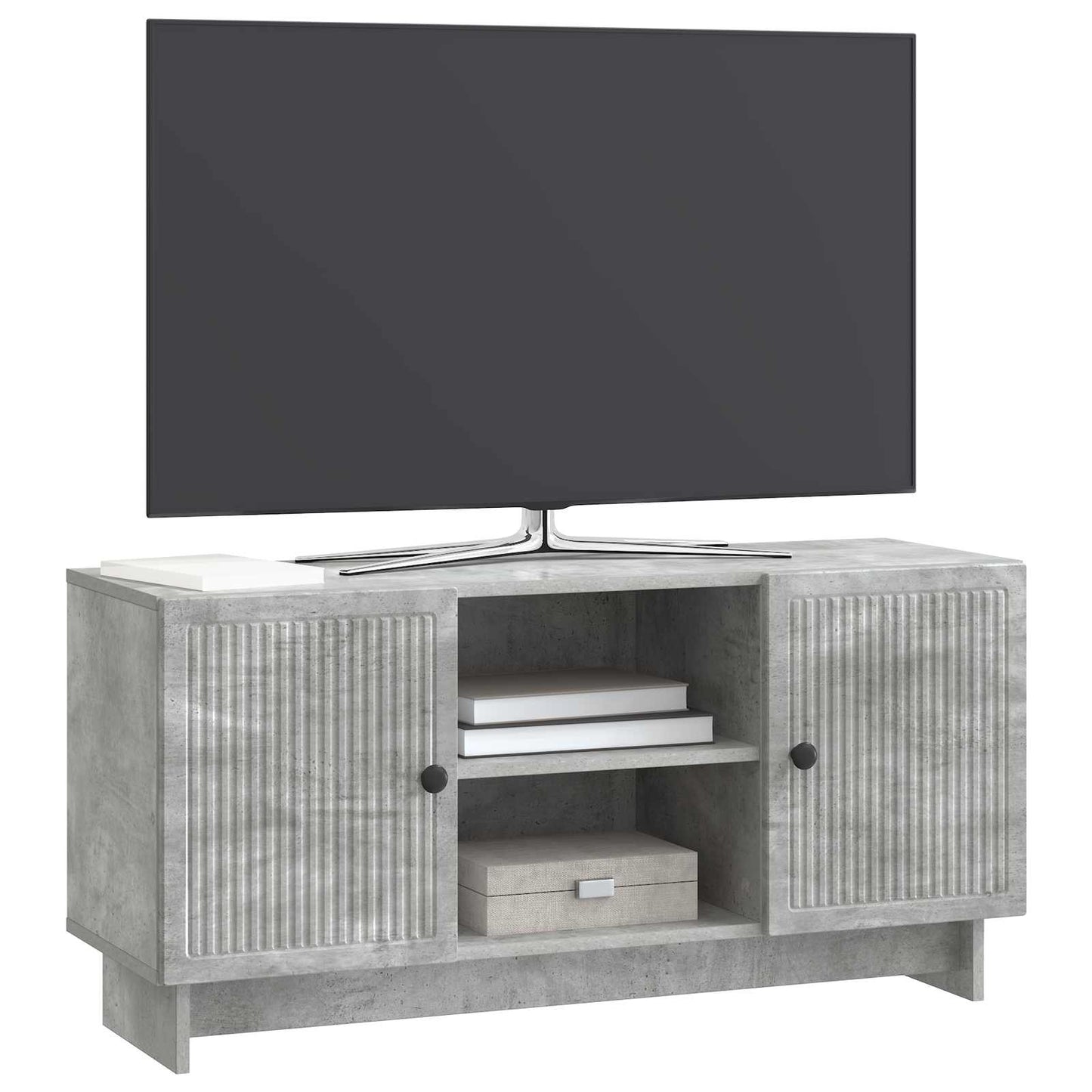 vidaXL TV Cabinet 102 x 34.5 x 50 cm Concrete Grey Engineered Wood