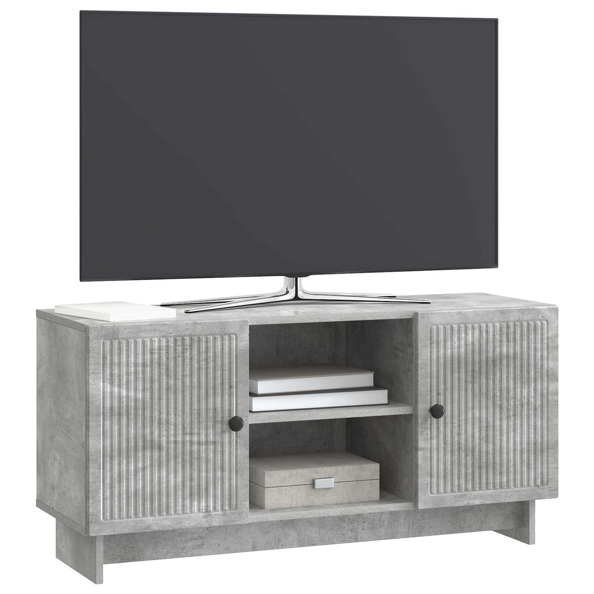 vidaXL TV Cabinet 102 x 34.5 x 50 cm Concrete Grey Engineered Wood