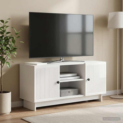 vidaXL TV Cabinet 102 x 34.5 x 50 cm High Gloss White Engineered Wood