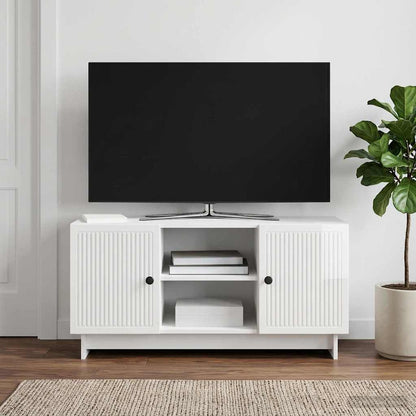 vidaXL TV Cabinet 102 x 34.5 x 50 cm High Gloss White Engineered Wood