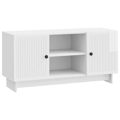 vidaXL TV Cabinet 102 x 34.5 x 50 cm High Gloss White Engineered Wood