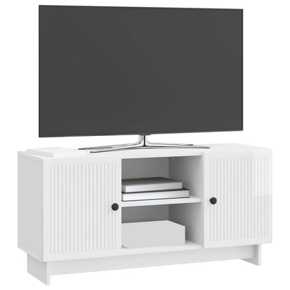 vidaXL TV Cabinet 102 x 34.5 x 50 cm High Gloss White Engineered Wood