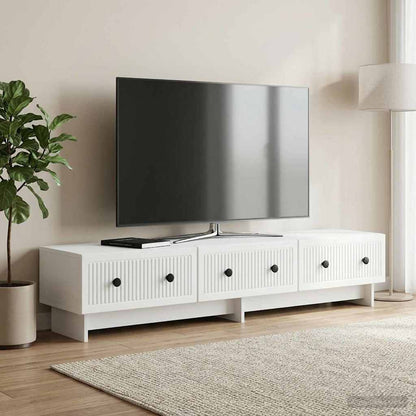 vidaXL TV Cabinet with Drawer White 147 x 34.5 x 30 cm Engineered Wood