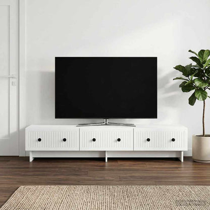 vidaXL TV Cabinet with Drawer White 147 x 34.5 x 30 cm Engineered Wood