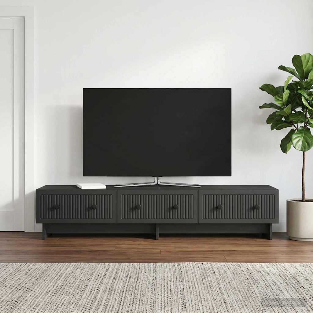 vidaXL TV Cabinet with Drawer Black 147 x 34.5 x 30 cm Engineered Wood