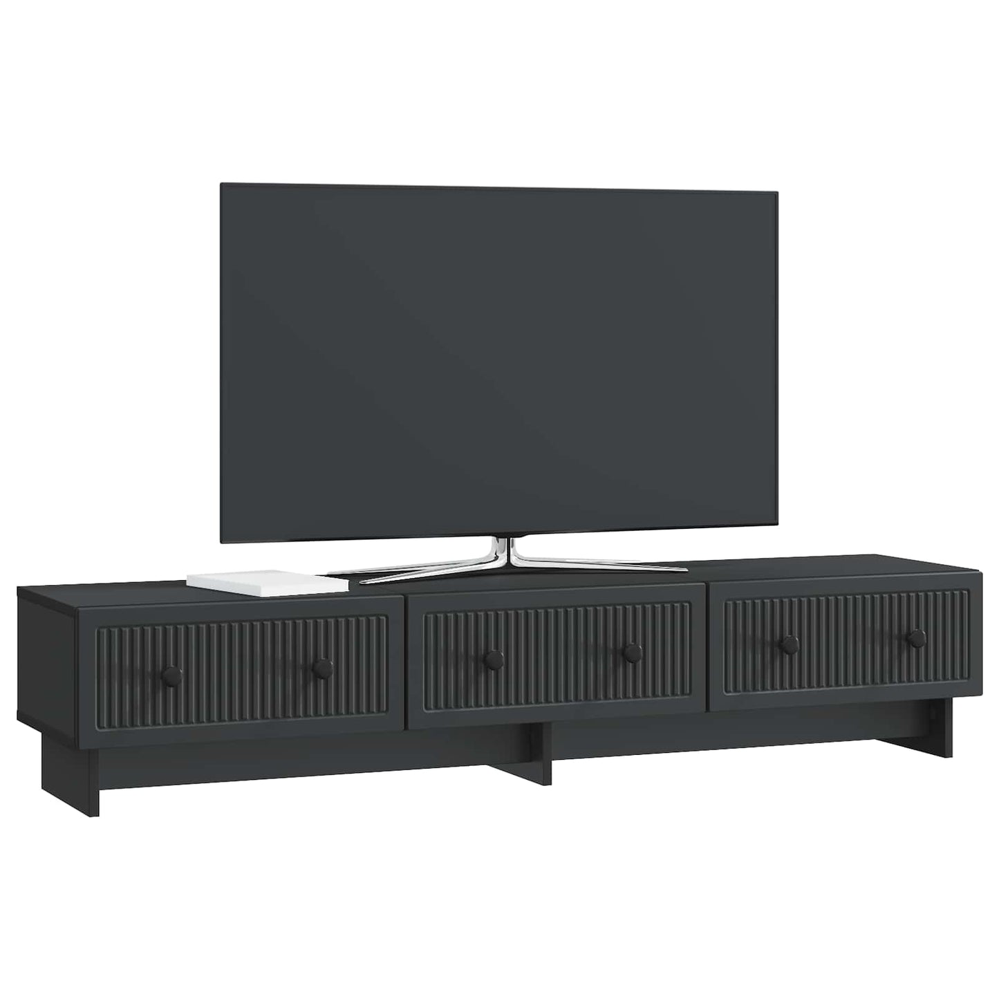vidaXL TV Cabinet with Drawer Black 147 x 34.5 x 30 cm Engineered Wood