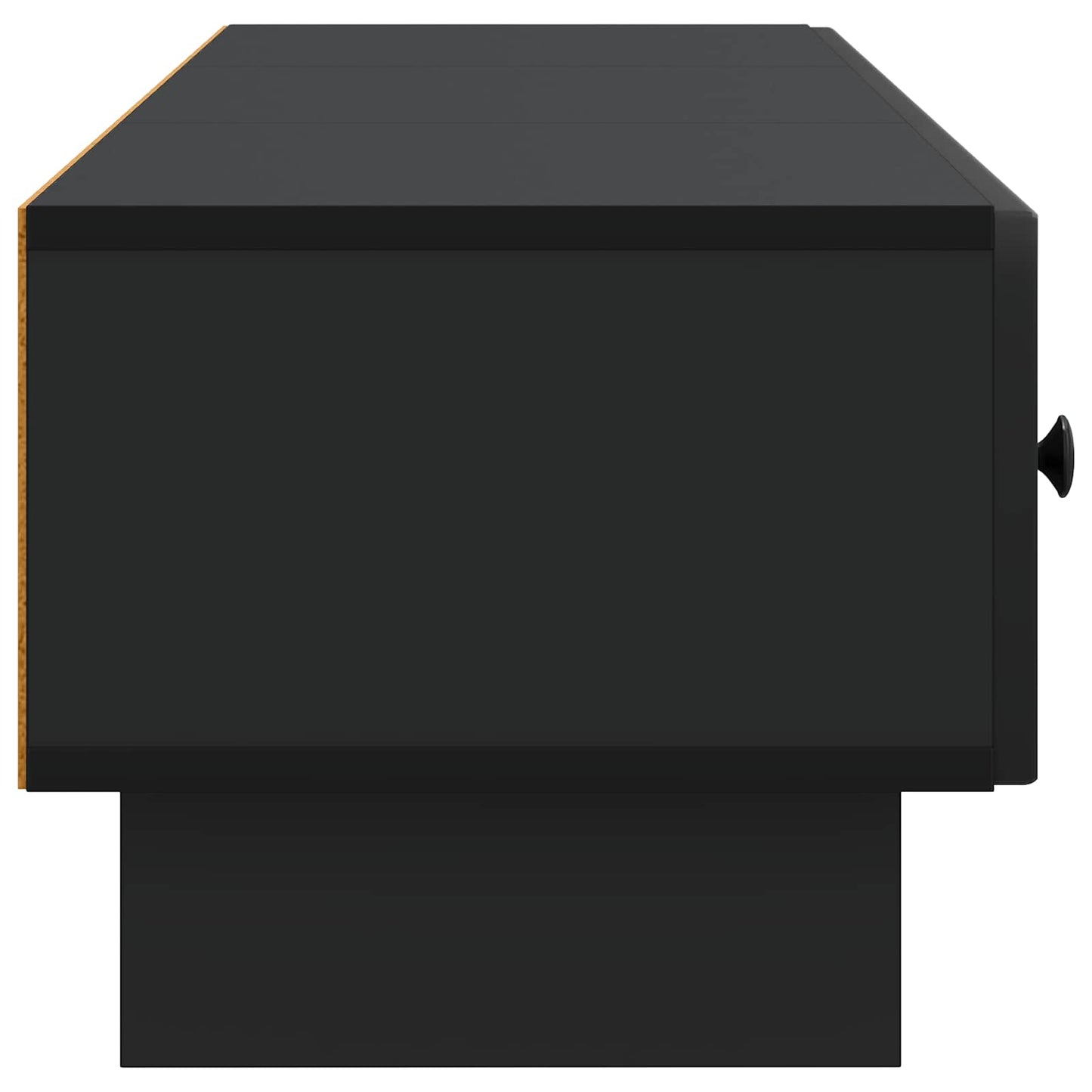 vidaXL TV Cabinet with Drawer Black 147 x 34.5 x 30 cm Engineered Wood