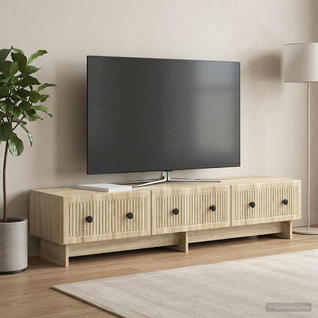 vidaXL TV Cabinet Sonoma Oak 147 x 34.5 x 30 cm Engineered Wood