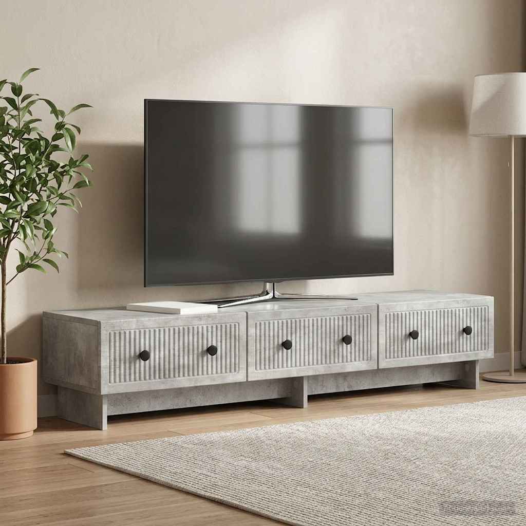 vidaXL TV Cabinet Concrete Grey 147 x 34.5 x 30 cm Engineered Wood