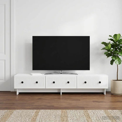 vidaXL TV Cabinet 147 x 34.5 x 30 cm High Gloss White Engineered Wood