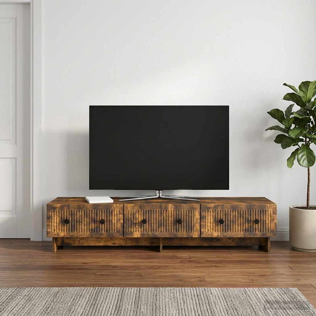 vidaXL TV Cabinet 147 x 34.5 x 30 cm Smoked Oak Engineered Wood