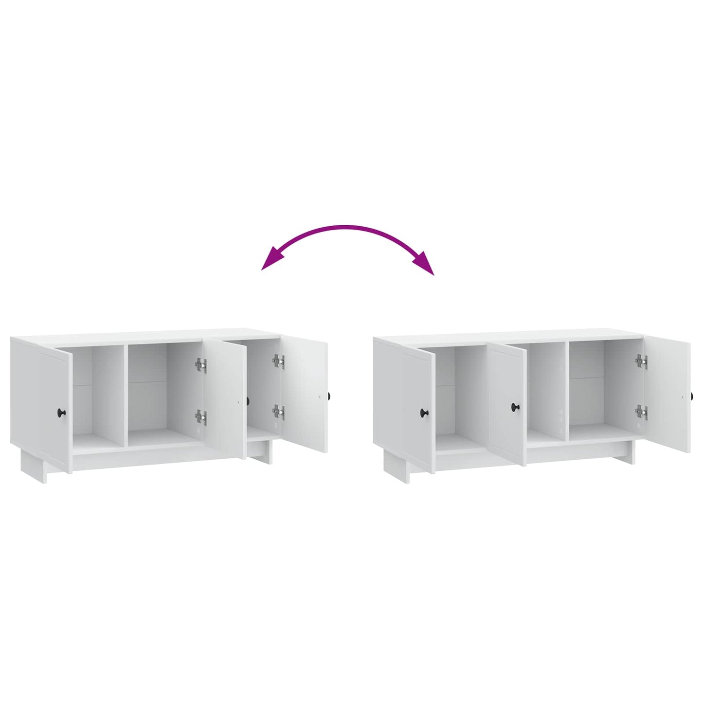 vidaXL TV Cabinet White 99 x 34.5 x 50 cm Engineered Wood