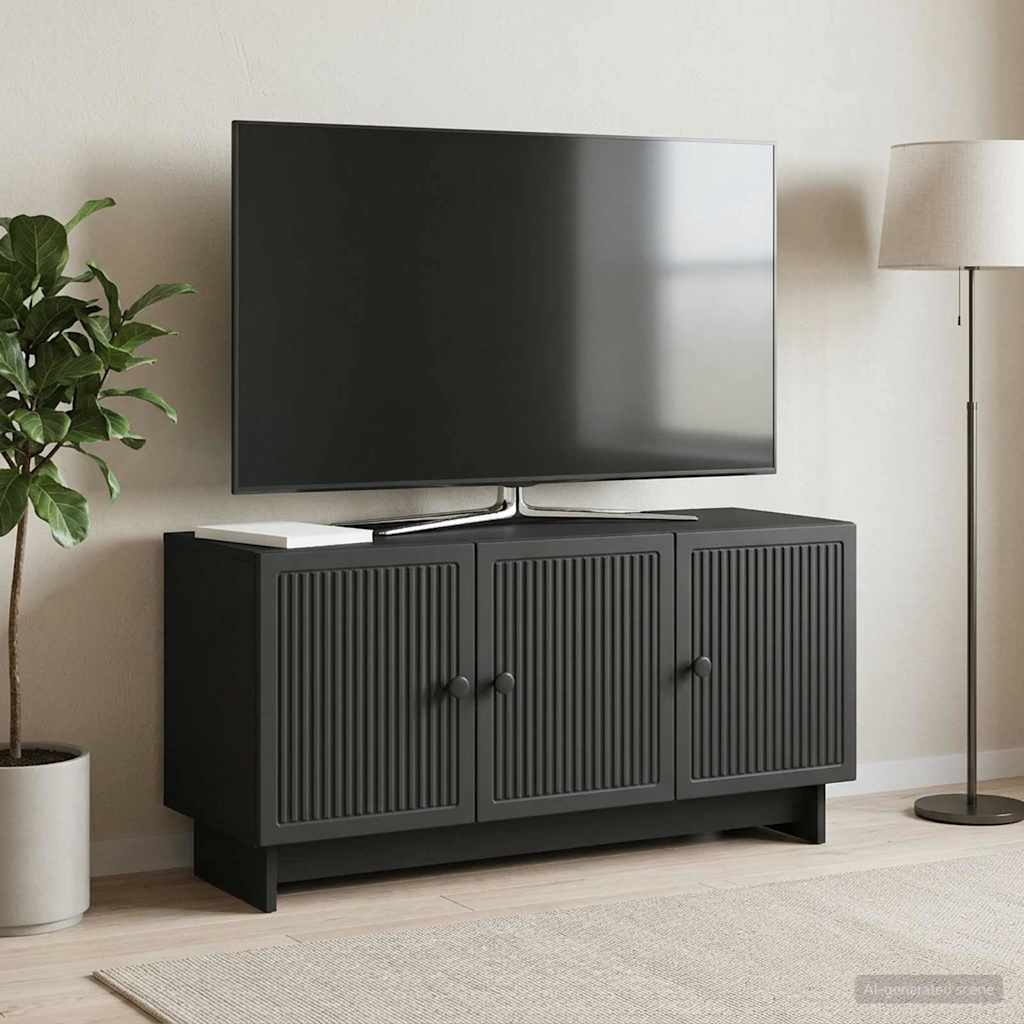 vidaXL TV Cabinet Black 99 x 34.5 x 50 cm Engineered Wood