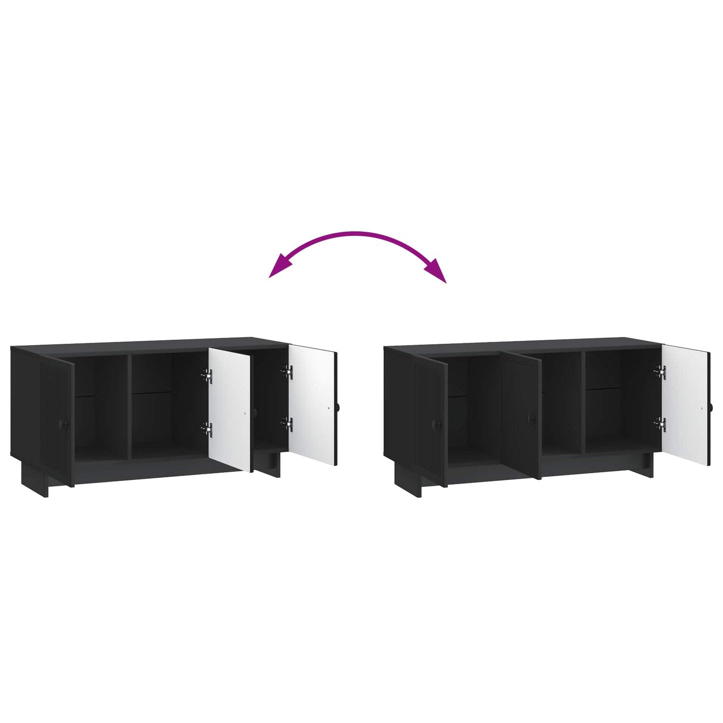 vidaXL TV Cabinet Black 99 x 34.5 x 50 cm Engineered Wood