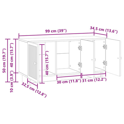 vidaXL TV Cabinet Sonoma Oak 99 x 34.5 x 50 cm Engineered Wood