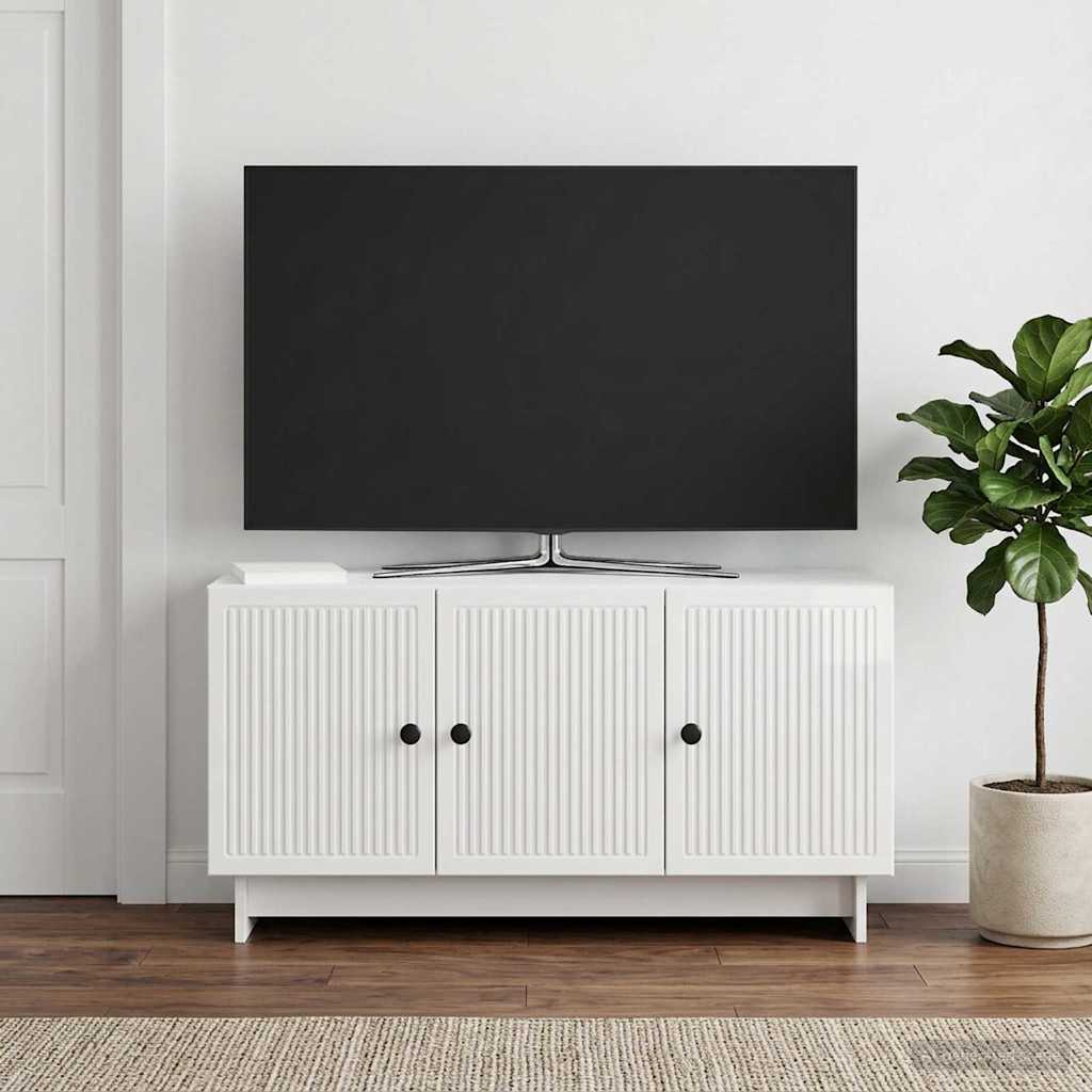 vidaXL TV Cabinet High Gloss White 99 x 34.5 x 50 cm Engineered Wood