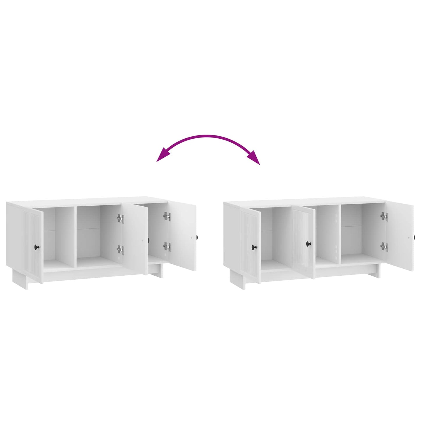 vidaXL TV Cabinet High Gloss White 99 x 34.5 x 50 cm Engineered Wood