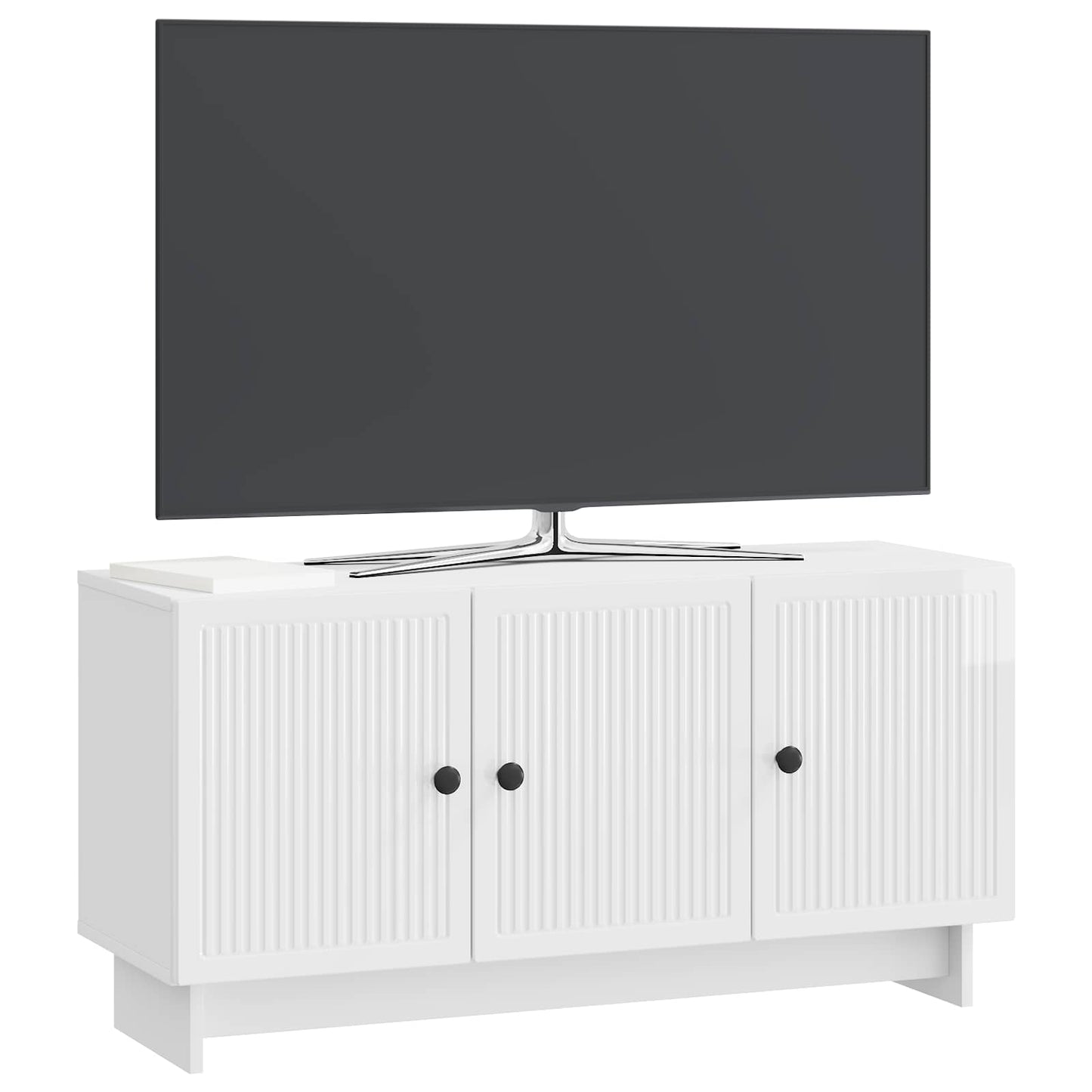 vidaXL TV Cabinet High Gloss White 99 x 34.5 x 50 cm Engineered Wood