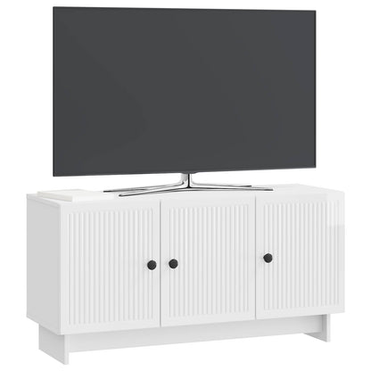 vidaXL TV Cabinet High Gloss White 99 x 34.5 x 50 cm Engineered Wood